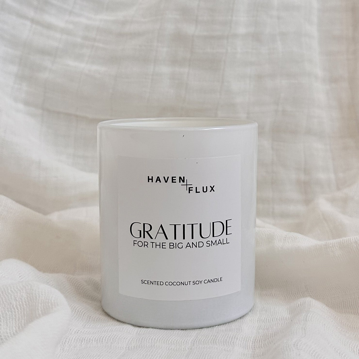 Non-Toxic Coconut Soy Wax Wooden Wick Gratitude for The Big and Small Intention Candle for Mental Health
