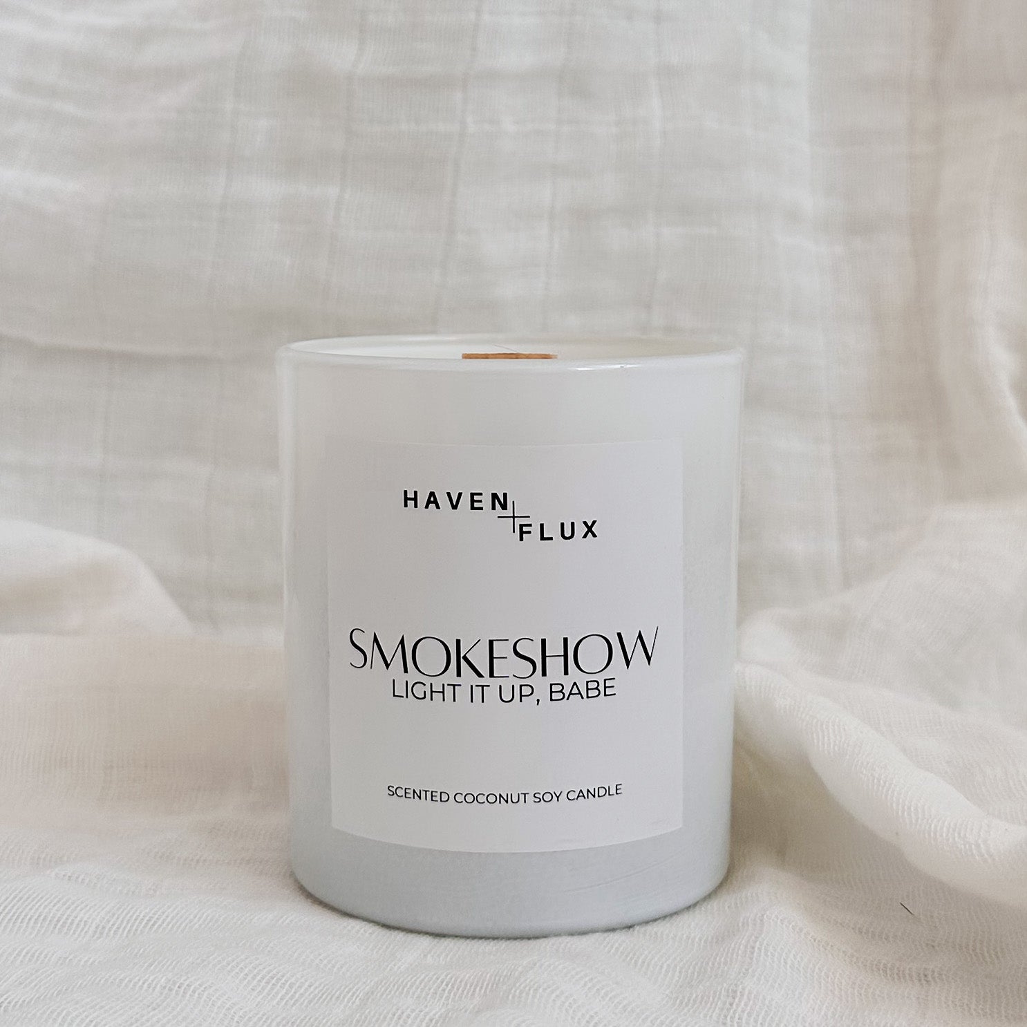 Non-Toxic Coconut Soy Wax Wooden Wick Smokeshow Light It Up, Babe Fall  Intention Candle for Mental Health