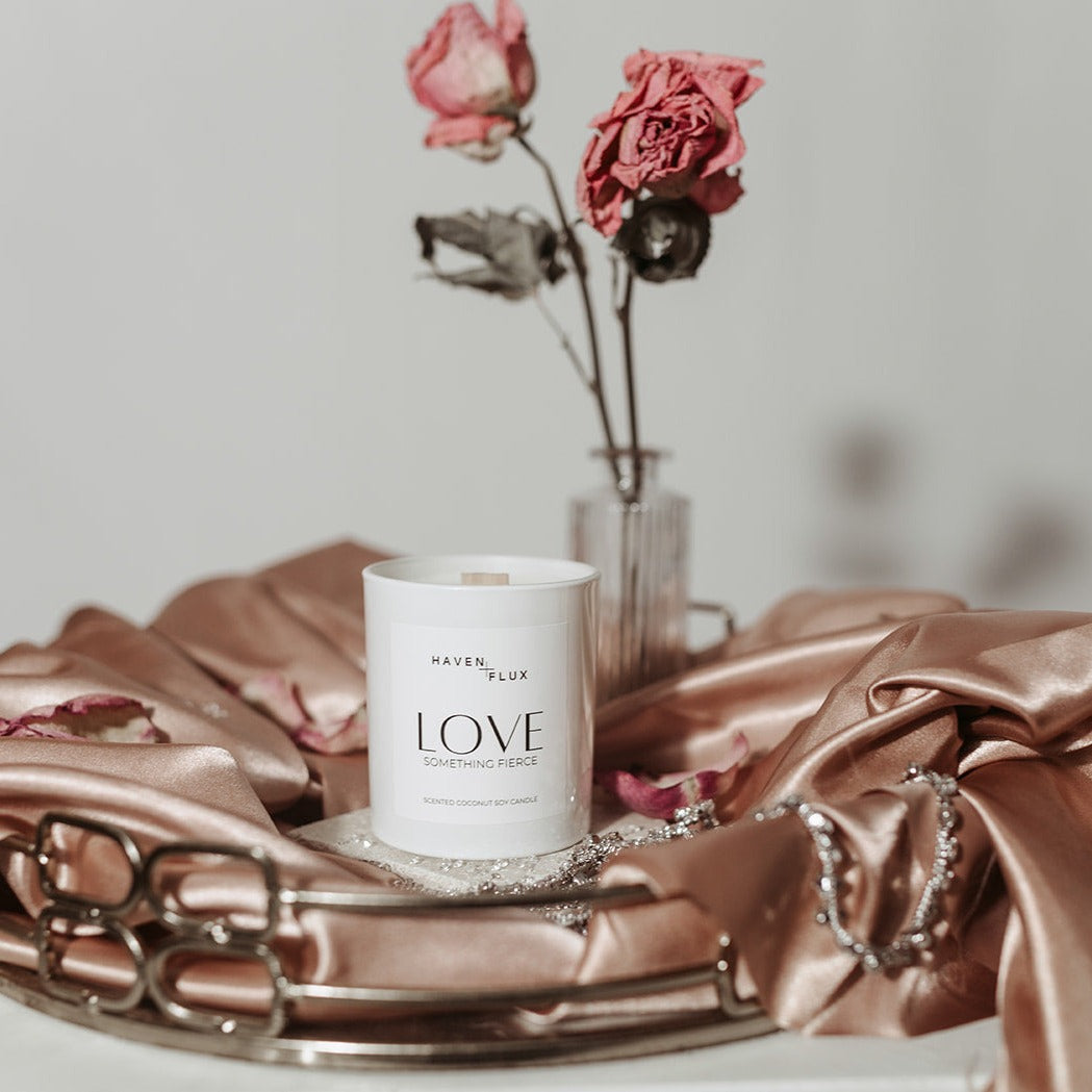 Love Something Fierce non-toxic, coconut soy wax, wooden wick clean burning candle