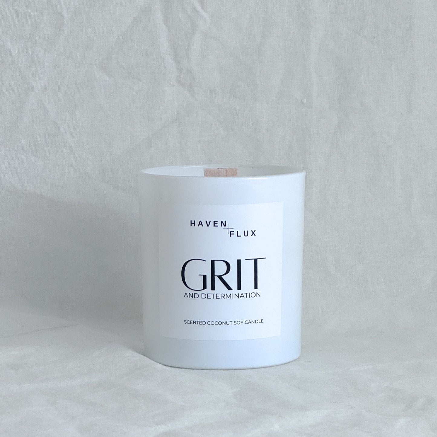 grit and determination wooden wick, non toxic, coconut soy candle great for football season